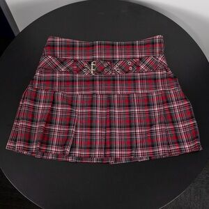 Plaid Belted No Boundaries Y2K Mini Skirt